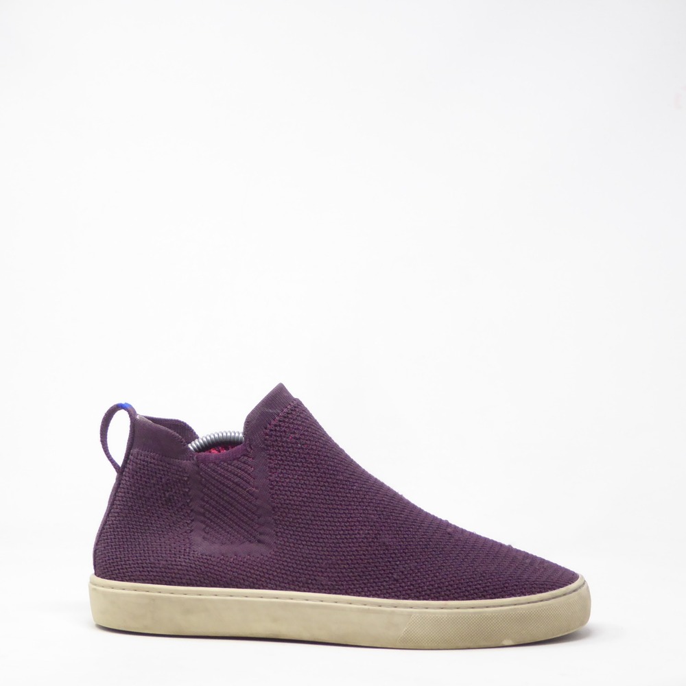 Rothy's Womens The Chelsea Boots Plum Purple Knit Slip On Sneakers 10.5